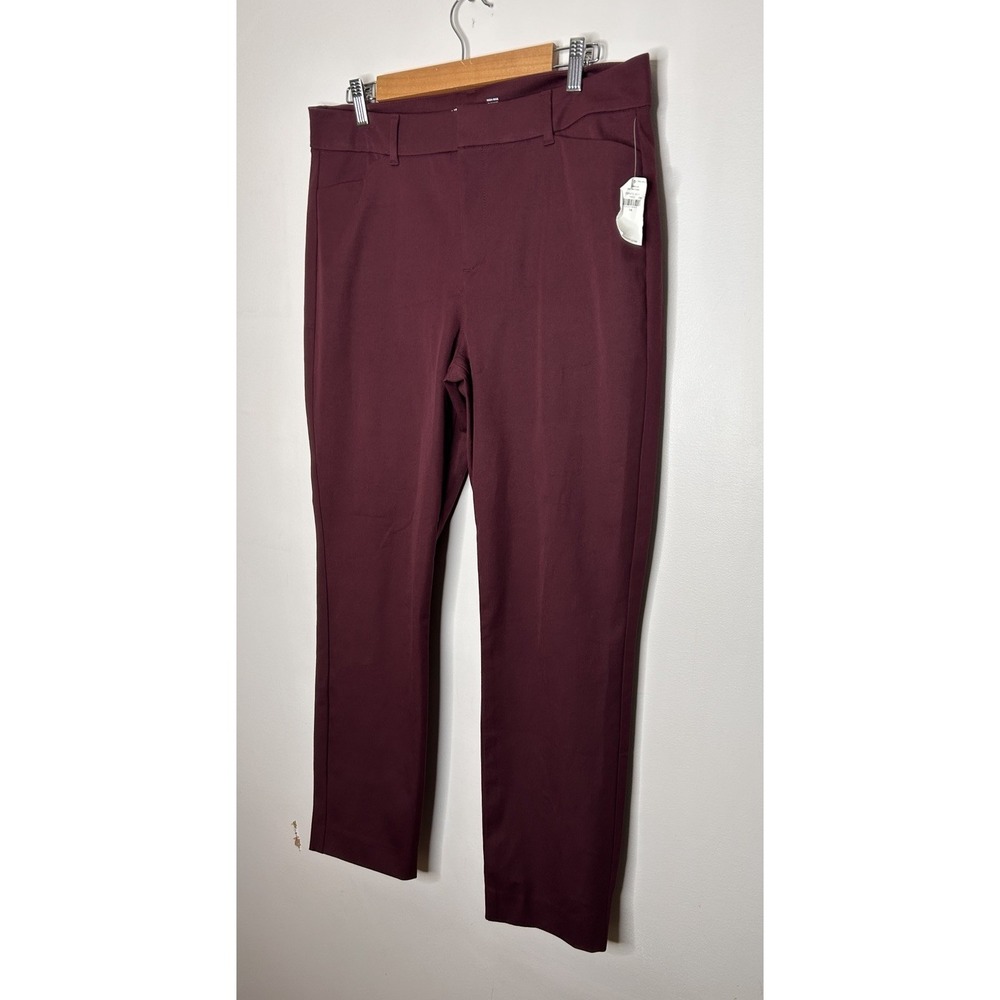 Old Navy High Rise Pixie Women's Wine Burgundy Career Pants Size 14 New NWT - Picture 2 of 7